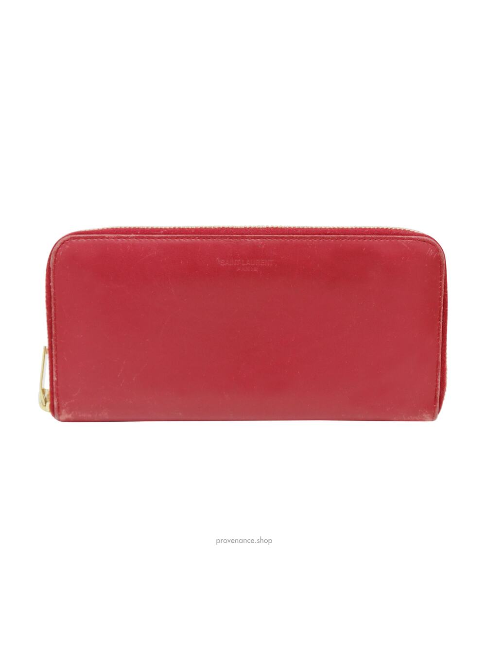 🔴 SLP Zip Long Wallet - Poppy Red Leather